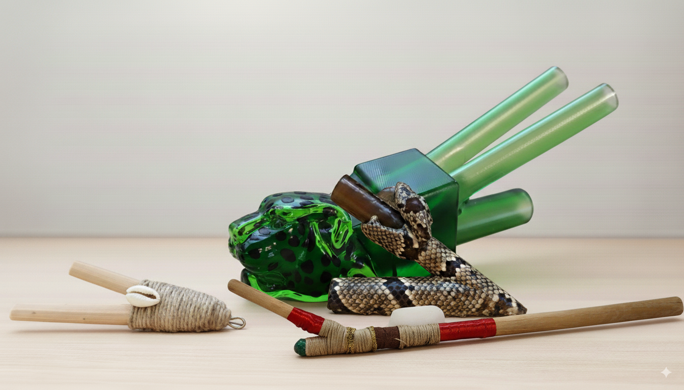 Aplicadores de rapé (kuripes y tepis) en resina y bambú artesanal — Rapé Sagrado