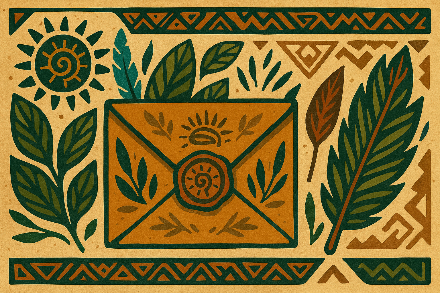 Sobre tribal amazónico — sección de contacto