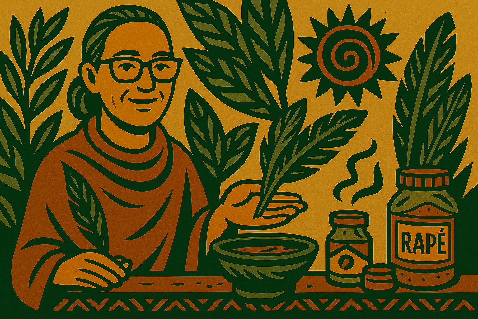 Mónica en su práctica, naturaleza y ritual