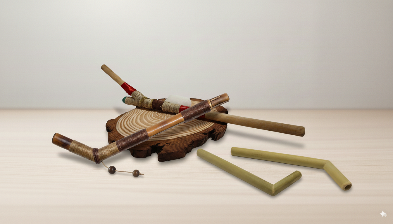 Tepis de bambú artesanales — aplicadores de rapé para soplo asistido